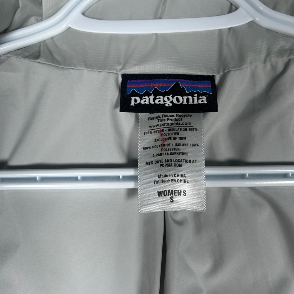 Patagonia Low sky Parka Coat Women Small Grey Fiona Quilted Puffer Jacket Winter - Picture 12 of 16